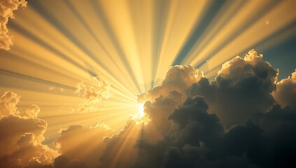 sun rays and clouds