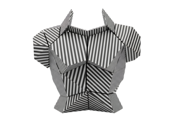 ストライプ柄の幾何学的な胸像, 創造的なデザイン, 抽象的な彫刻, ファッション, アート作品