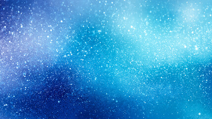 きらめく雪と光が舞う青いグラデーション背景