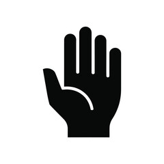 Obraz premium Black hand with five fingers raised, isolated on a white background