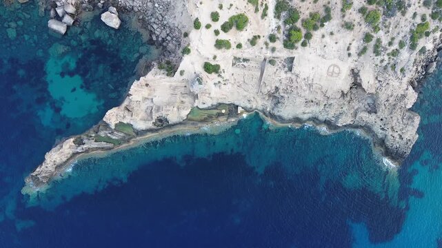 Drone view of Ibiza Atlantis: Sa Pedrera De Cala D&rsquo;Hort, Es Vedra, Ibiza, Balearic Islands