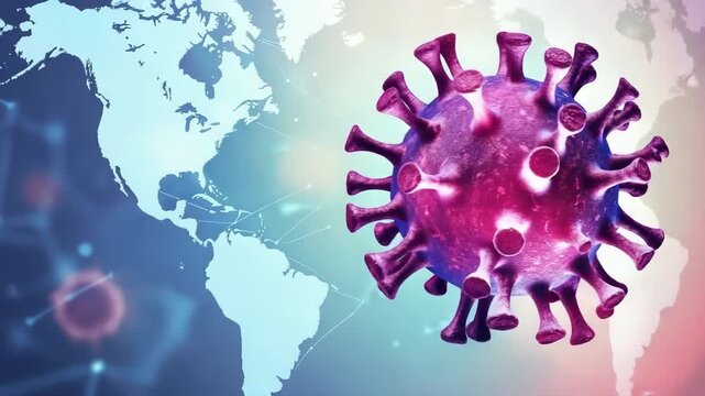 Gen Turbo camera captures unique perspective of a virus illustration with global map backdrop