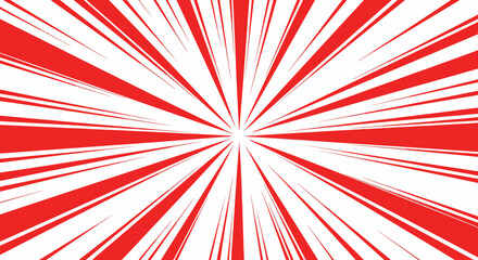 Red and white radial burst pattern background, abstract design.