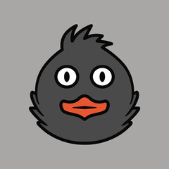 Funny and scary black chicken face image