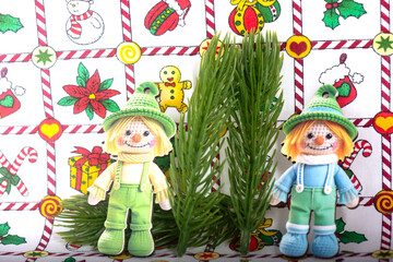 Christmas landscape with gifts and snow. Merry christmas and happy new year . Christmas celebration holiday background