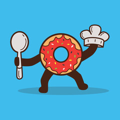 cartoon donut image with red jam