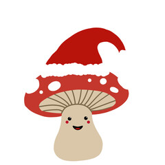 Christmas mushrooms fun art illustration 