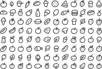 100 hand drawn food icon set. Fast Food Doddle art .Hand-Drawn Fast Food Doodles | High-Quality Vector Illustration for Menus, Blogs, and Promotions
