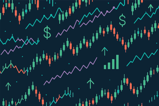 Stock market or forex trading graph. Chart in financial market vector illustration Abstract finance background.