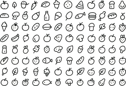 100 hand drawn food icon set. Fast Food Doddle art .Hand-Drawn Fast Food Doodles | High-Quality Vector Illustration for Menus, Blogs, and Promotions