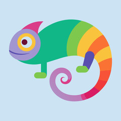 chameleon on a white background