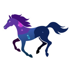 horse silhouette isolated on white