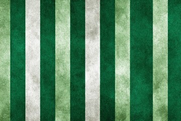 Fototapeta premium Distressed green and white vertical stripes create a vintage textured background