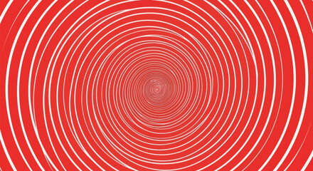 A red and white spiral pattern creates a hypnotic tunnel effect, drawing the eye inward