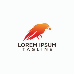 crow elegant logos, bird icon design concept, animal icon design