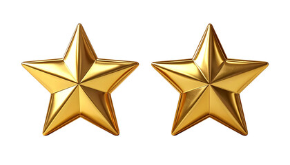 Obraz premium Shiny golden 3D star with subtle reflection isolated on transparent background
