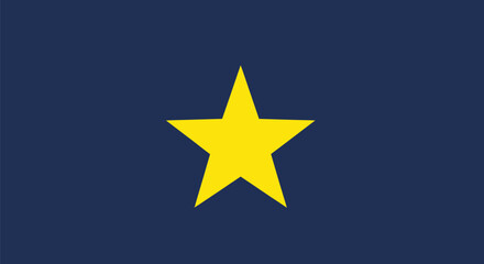 A navy blue background with a centered, yellow, five-pointed star. Simple flag design