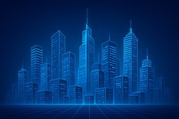 Smart city technology with hologram globe overlay Futuristic architecture innovation and digital city design