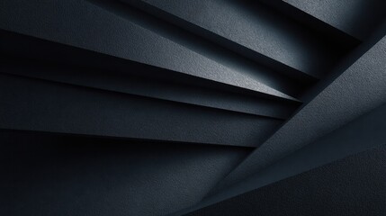 Dark Textured Abstract Geometric Wall Fragment Design with Layers and Shadows