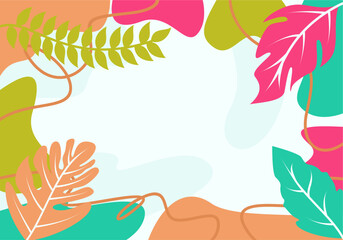 Abstract Tropical Leaf Background Composition