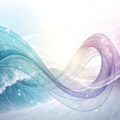 Abstract flowing wave forms gentle gradient blending with sparkle effect for modern designs illustration