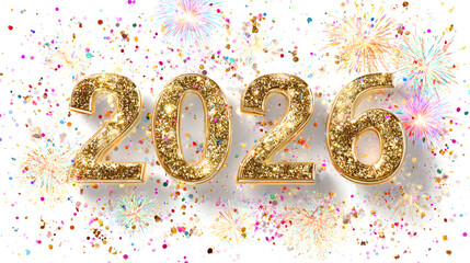 Elegant Happy New Year 2026 Numbers and Modern Typography 