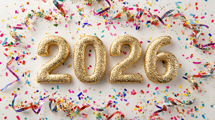 Elegant Happy New Year 2026 Numbers and Modern Typography 