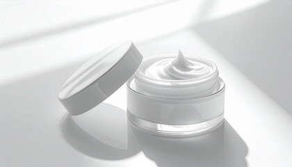 White Moisturizer Jar on Clean Bright Surface