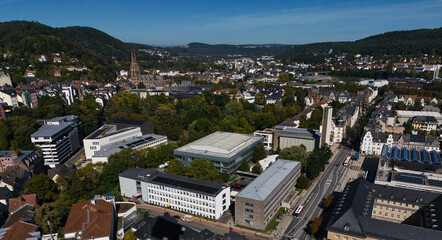 Aerial Cityscape with Buildings and Greenery
