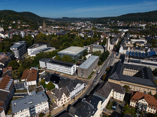 Aerial Cityscape with Buildings and Greenery