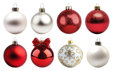 PNG Festive Christmas ornament collection, element set on transparent background