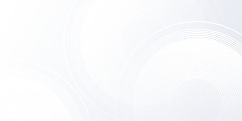 Abstract white background with white circle lines. Digital future technology design abstract