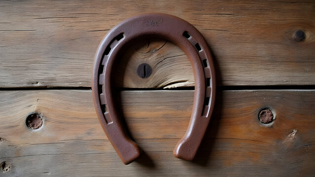 Rustic Wood Plank Horseshoe - Powered by Adobe