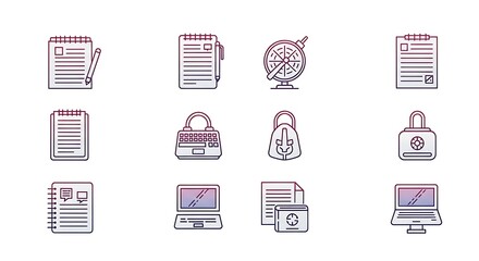 Office Essentials - A Collection of Business and Technology Icons.