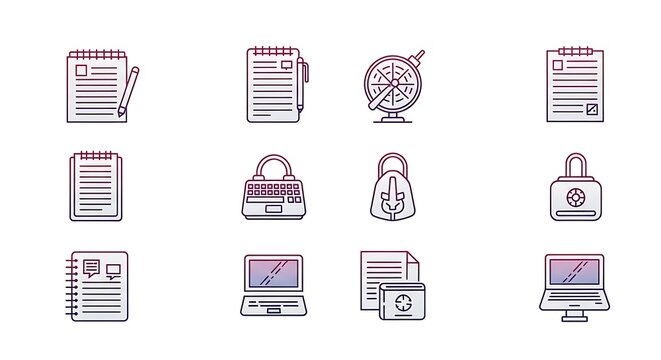 Office Essentials - A Collection of Business and Technology Icons.