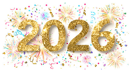 Elegant Happy New Year 2026 Numbers and Modern Typography 