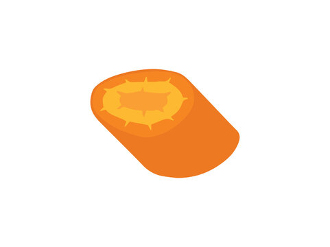 orange carrot slice, simple, isolated clip art preview