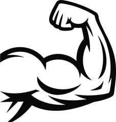 Powerful bicep flex strong muscle arm symbol for fitness health and athleticism