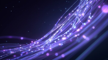 Flowing Fiber Optic Light Strands with Glowing Particles