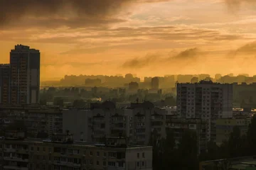 Fototapete Kiew Landscape polluted air Kyiv  © StreetLens