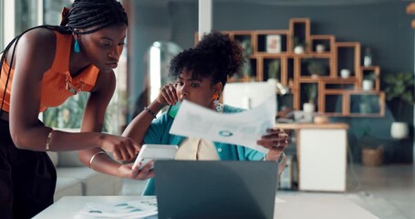 Business, speed and woman with stress, multitasking or chaos with burnout, laptop or overwhelmed. People, time lapse or employees in office, pc or tension with pressure, exhausted or task management - Powered by Adobe