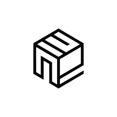 Minimalist Hexagonal Cube Logo | Monogram 'ME'/'NE' Icon for Data, Technology & Logistics