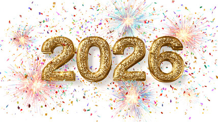 Elegant Happy New Year 2026 Numbers and Modern Typography 