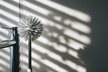 Versatile Dish Brush with Replaceable Head against Window Blinds Shadow Grid on Neutral Background