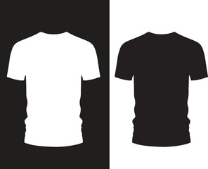 blank t shirt white and black mockup vector illustration