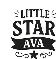 Adobe Illustrator ArtwoLittle Star Ava - Personalized Name Design for Kids' Apparel and Giftsrk