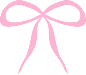 Cute Pink Bow Decorative Element, Cute Pink Ribbon Clipart