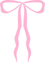 Cute Pink Bow Decorative Element, Cute Pink Ribbon Clipart