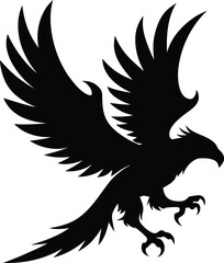 Obraz premium -flying-eagle-vector-art-silhouette-black-vector-.eps
