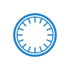 Minimalist Blue Circular Gauge Logo | Modern Clock Face Icon for Tech, Speed & Data